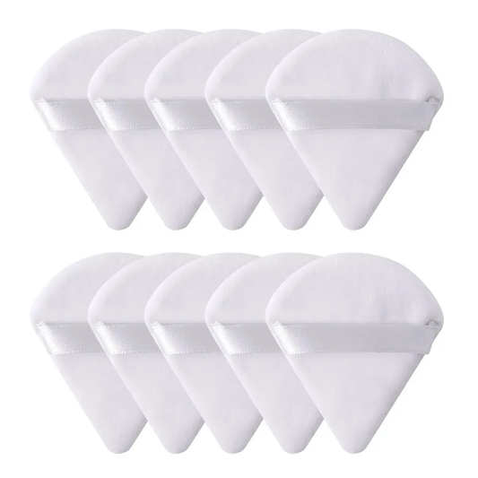 1/2/10/20Pcs Triangle Velvet Powder Puff Pizza Flours Mini Face Makeup Sponge Cosmetics Washable Lightweight Makeup Tool