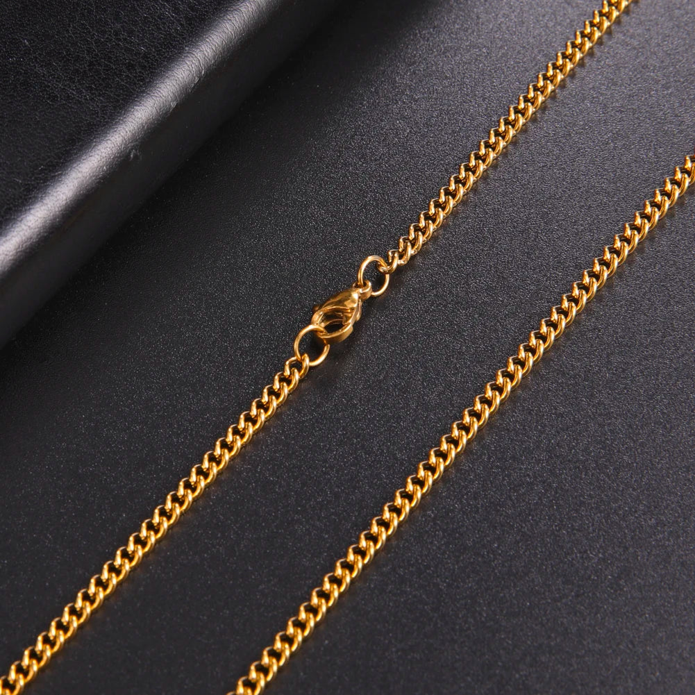 Fashion 60Cm Long Box Chain Necklace Men Stainless Steel Black Gold Color Link Chains Basic Punk Jewelry Wholesale
