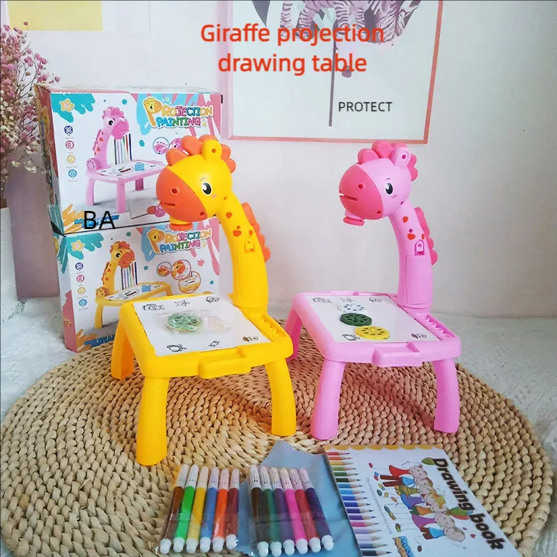 Children Led Projector Drawing Table Toy Painting Set Table Educational Board Learning Tools Painting Toys for Children