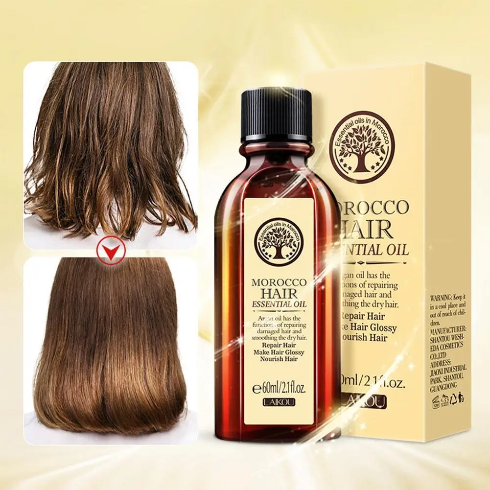 New Morocco Argan Oil Hair Care Keratin Nourishing Non-Greasy Plant-Extracted Ingredient Multi-Functional Essential 60Ml