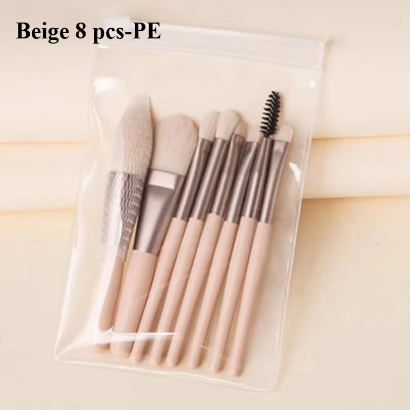 8Pcs Eyeshadow Portable Makeup Brushes Set Soft Fluffy Brushes Blush Powder Shadow Foundation Blending Concealer Make up Tool