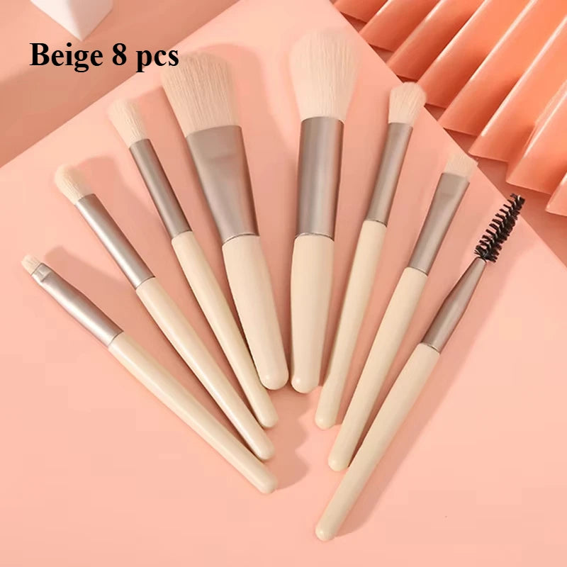 8Pcs Eyeshadow Portable Makeup Brushes Set Soft Fluffy Brushes Blush Powder Shadow Foundation Blending Concealer Make up Tool