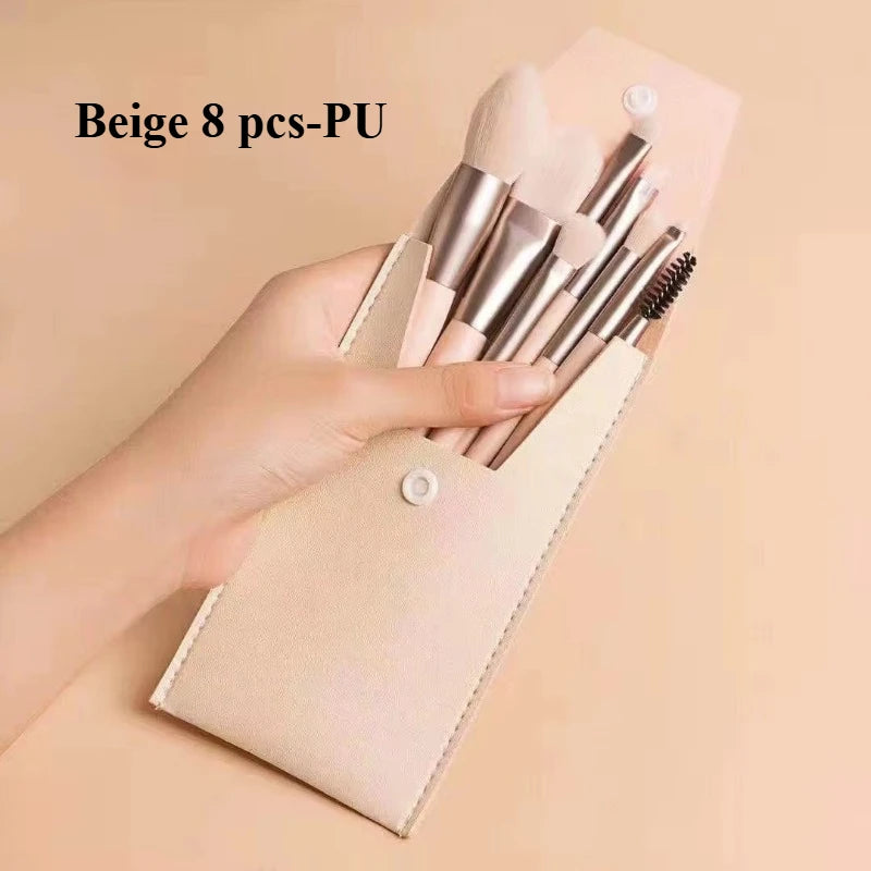 8Pcs Eyeshadow Portable Makeup Brushes Set Soft Fluffy Brushes Blush Powder Shadow Foundation Blending Concealer Make up Tool