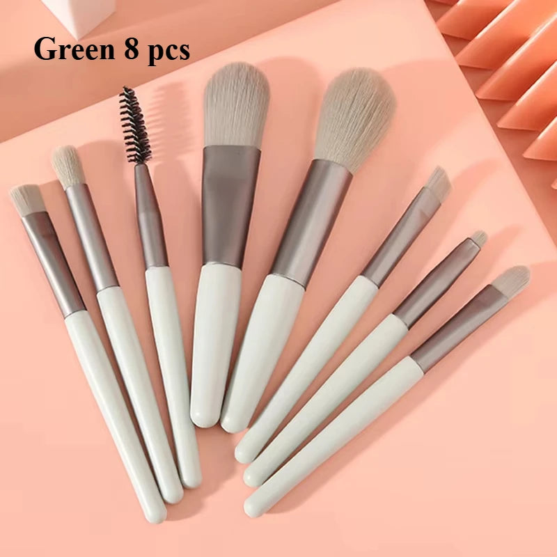 8Pcs Eyeshadow Portable Makeup Brushes Set Soft Fluffy Brushes Blush Powder Shadow Foundation Blending Concealer Make up Tool