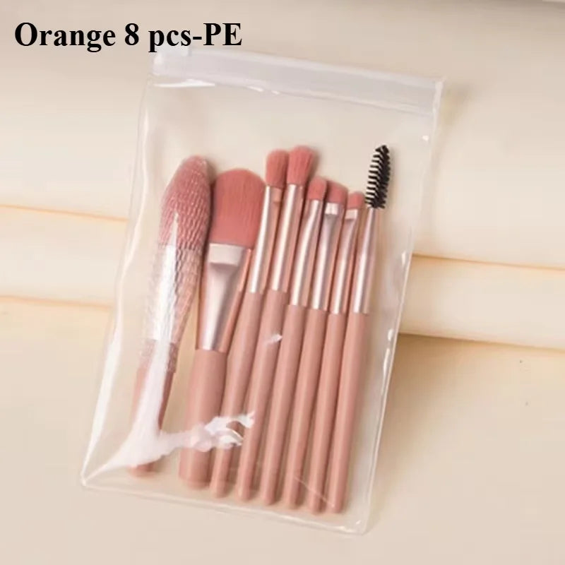 8Pcs Eyeshadow Portable Makeup Brushes Set Soft Fluffy Brushes Blush Powder Shadow Foundation Blending Concealer Make up Tool