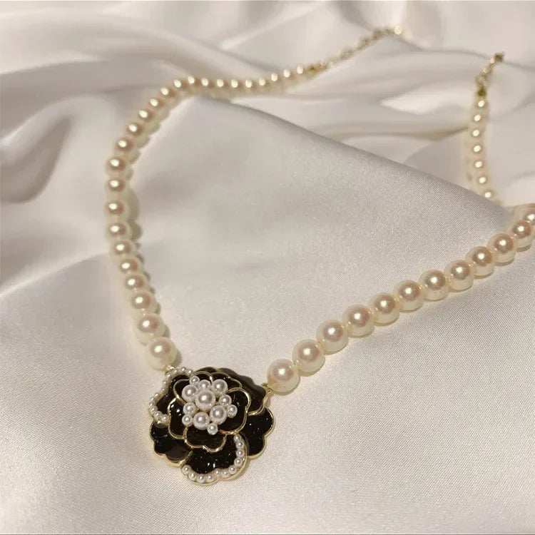 2025 New Women'S Pearl Necklace Kpop Gold Color Beads Pendant Necklaces Goth Double Layer Chain Choker for Women Fashion Jewelry