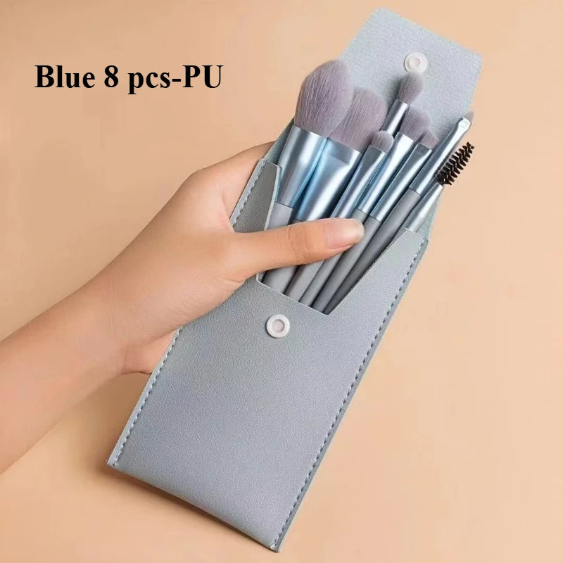 8Pcs Eyeshadow Portable Makeup Brushes Set Soft Fluffy Brushes Blush Powder Shadow Foundation Blending Concealer Make up Tool