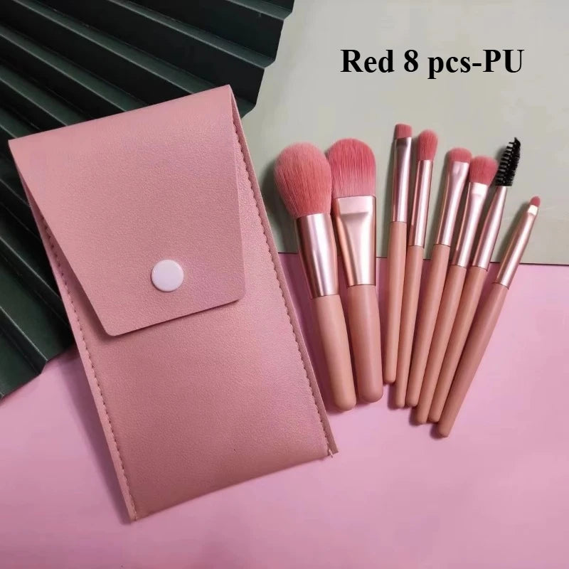 8Pcs Eyeshadow Portable Makeup Brushes Set Soft Fluffy Brushes Blush Powder Shadow Foundation Blending Concealer Make up Tool