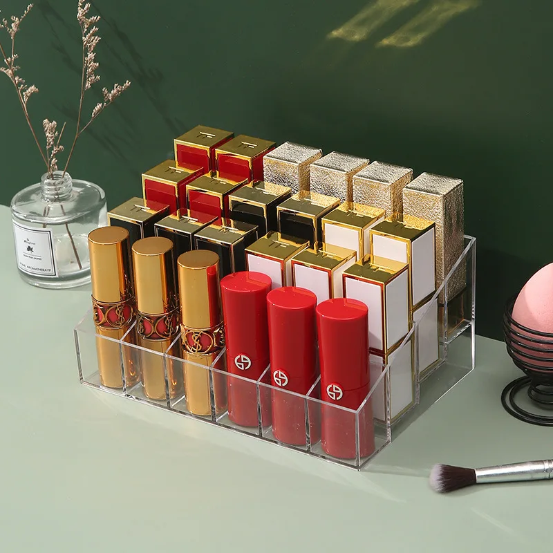 Transparent Arylic Trapezoid Lipstick Holder Cosmetic Organizer/Display/Holder Organizer Stand