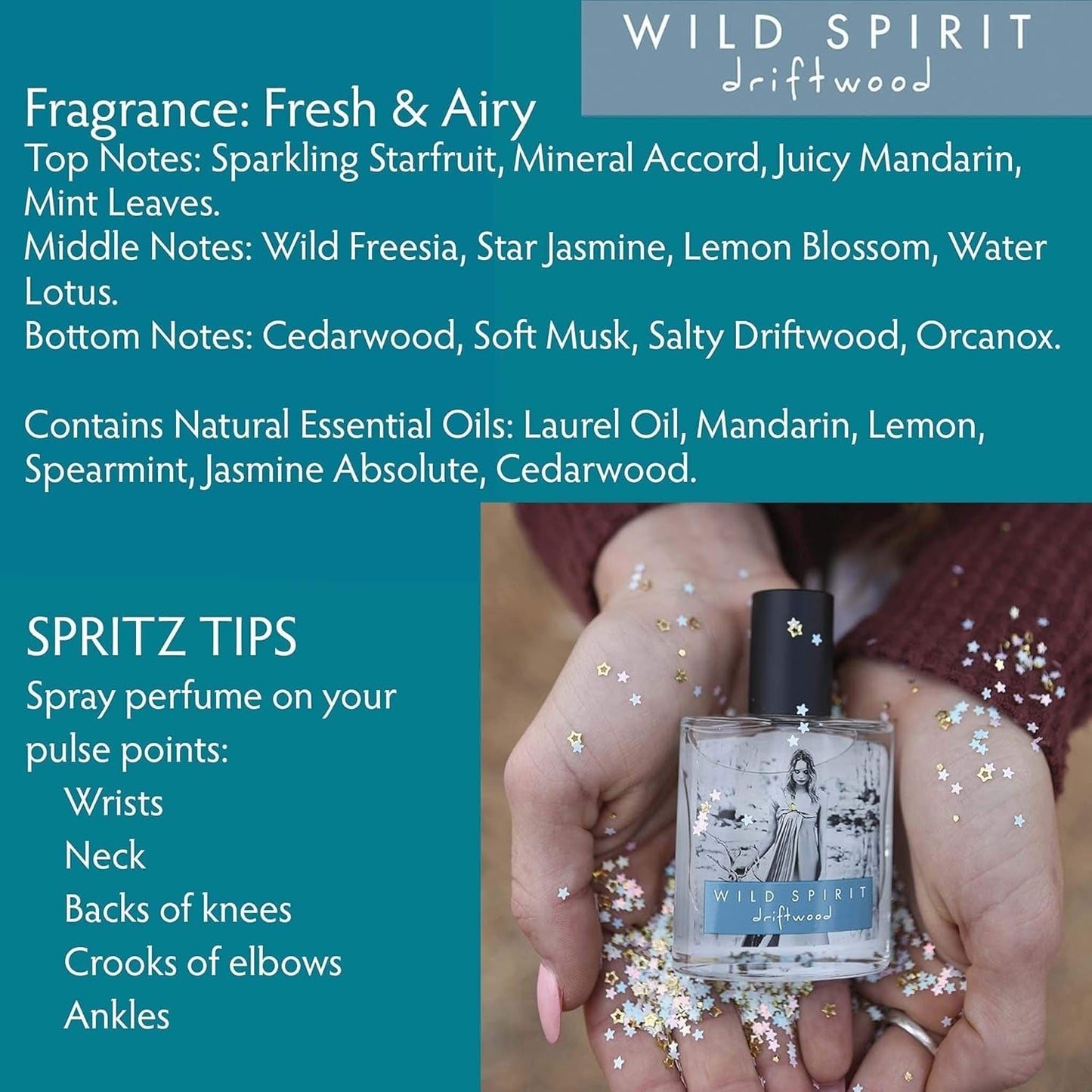 Wild Spirit Driftwood Eau De Parfum Spray | Fresh, Airy Cruelty-Free Perfume for Women, 1 Fl Oz/30Ml