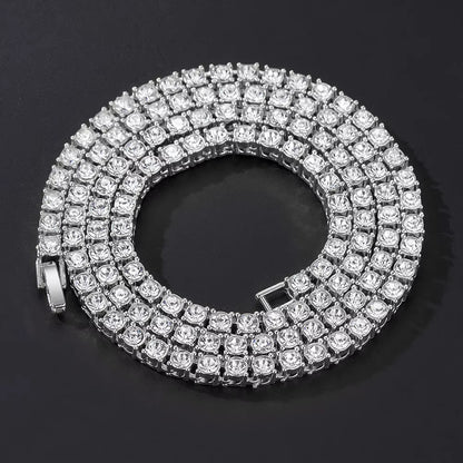 Classical 4MM Tennis Chain Iced Out Bracelet Necklace Men Fashion Hip Hop Jewelry Women 8/16/18/20/24Inch Choker Punk Party Gift