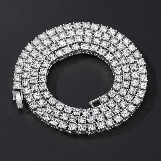 Classical 4MM Tennis Chain Iced Out Bracelet Necklace Men Fashion Hip Hop Jewelry Women 8/16/18/20/24Inch Choker Punk Party Gift