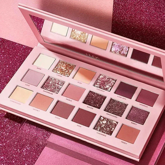 18 Colors Eyeshadow Palette with Makeup Mirror Pearlescent Matte Glitter Shimmer Pigment Nude Longlasting Eye Shadow Wholesale
