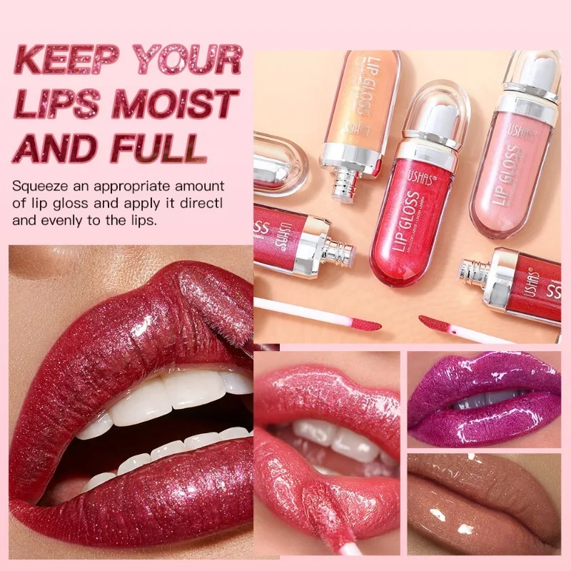 12 Colors Glitter Lip Gloss Long Lasting Diamond Pearlescent Metallic Liquid Lipstick Moisturizing Lip Glaze Woman Makeup