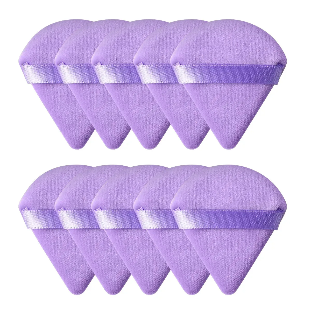 1/2/10/20Pcs Triangle Velvet Powder Puff Pizza Flours Mini Face Makeup Sponge Cosmetics Washable Lightweight Makeup Tool