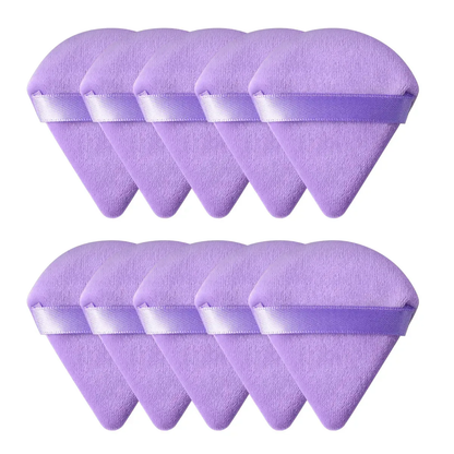 1/2/10/20Pcs Triangle Velvet Powder Puff Pizza Flours Mini Face Makeup Sponge Cosmetics Washable Lightweight Makeup Tool