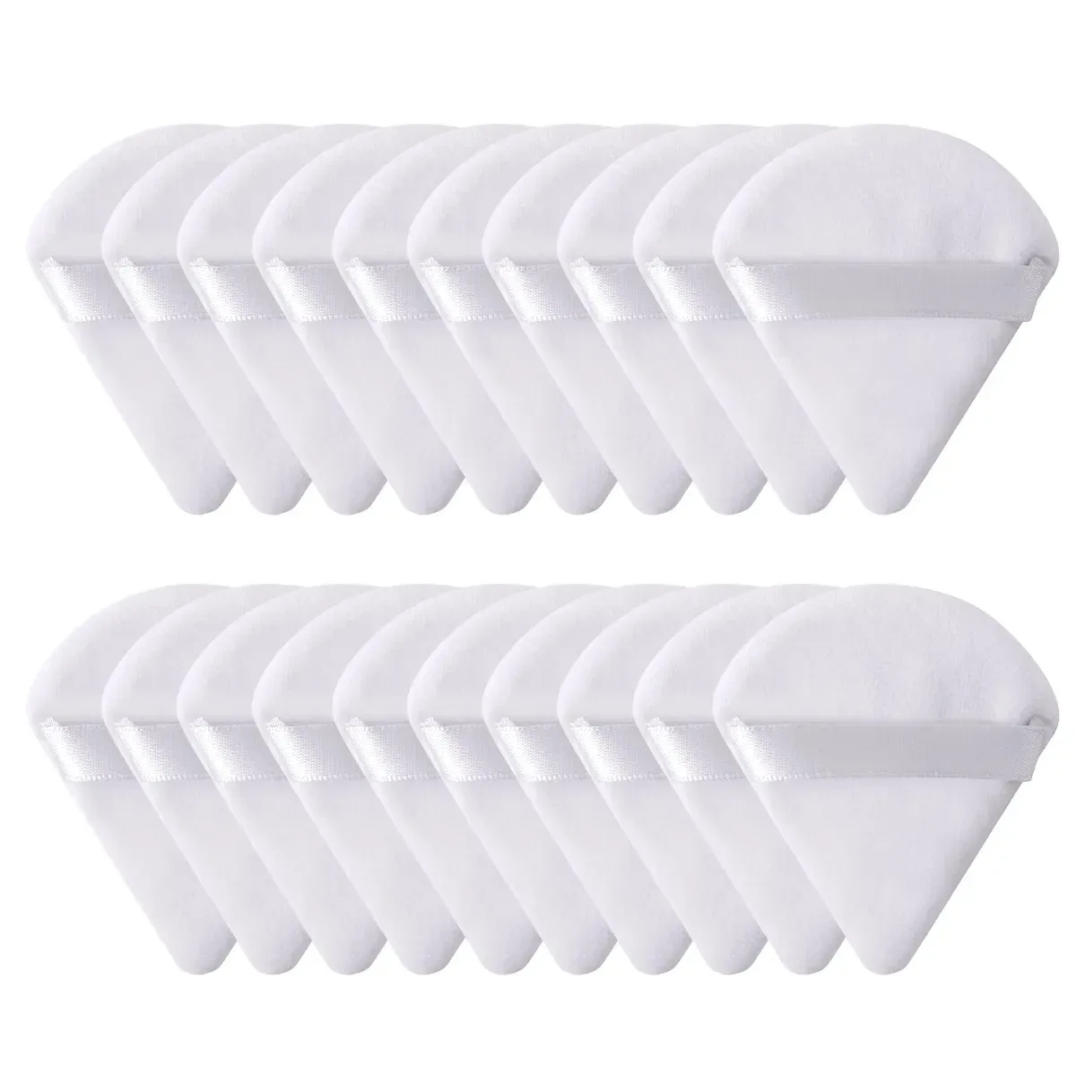 1/2/10/20Pcs Triangle Velvet Powder Puff Pizza Flours Mini Face Makeup Sponge Cosmetics Washable Lightweight Makeup Tool