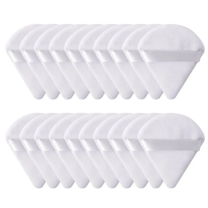 1/2/10/20Pcs Triangle Velvet Powder Puff Pizza Flours Mini Face Makeup Sponge Cosmetics Washable Lightweight Makeup Tool