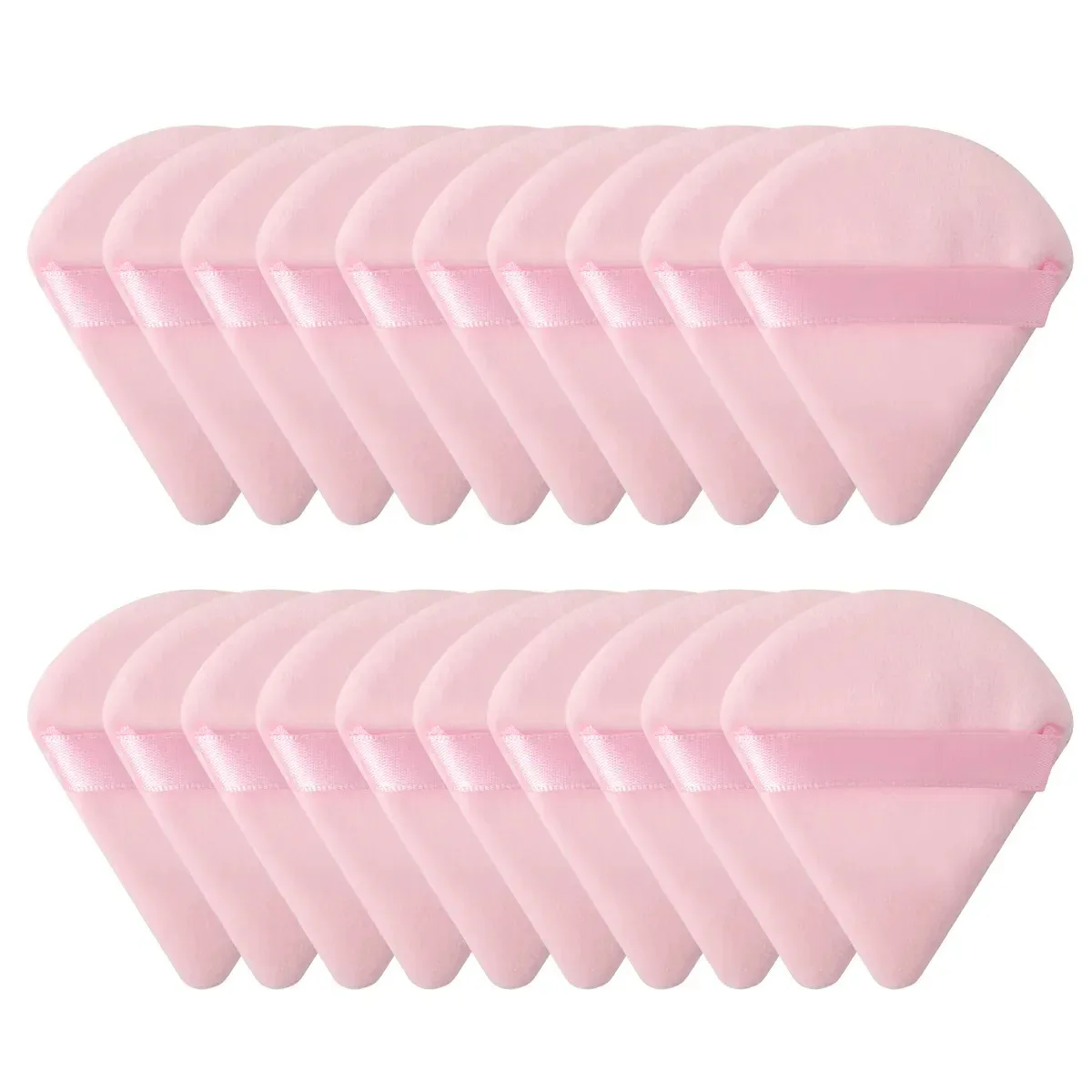 1/2/10/20Pcs Triangle Velvet Powder Puff Pizza Flours Mini Face Makeup Sponge Cosmetics Washable Lightweight Makeup Tool