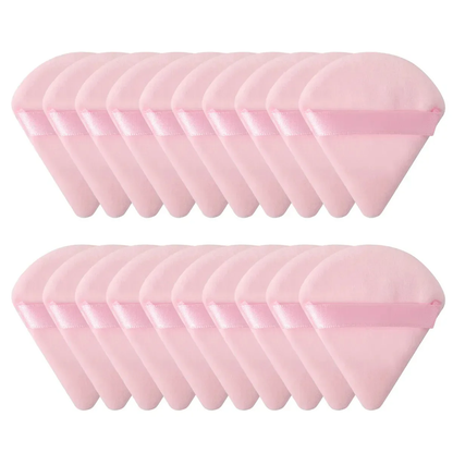 1/2/10/20Pcs Triangle Velvet Powder Puff Pizza Flours Mini Face Makeup Sponge Cosmetics Washable Lightweight Makeup Tool