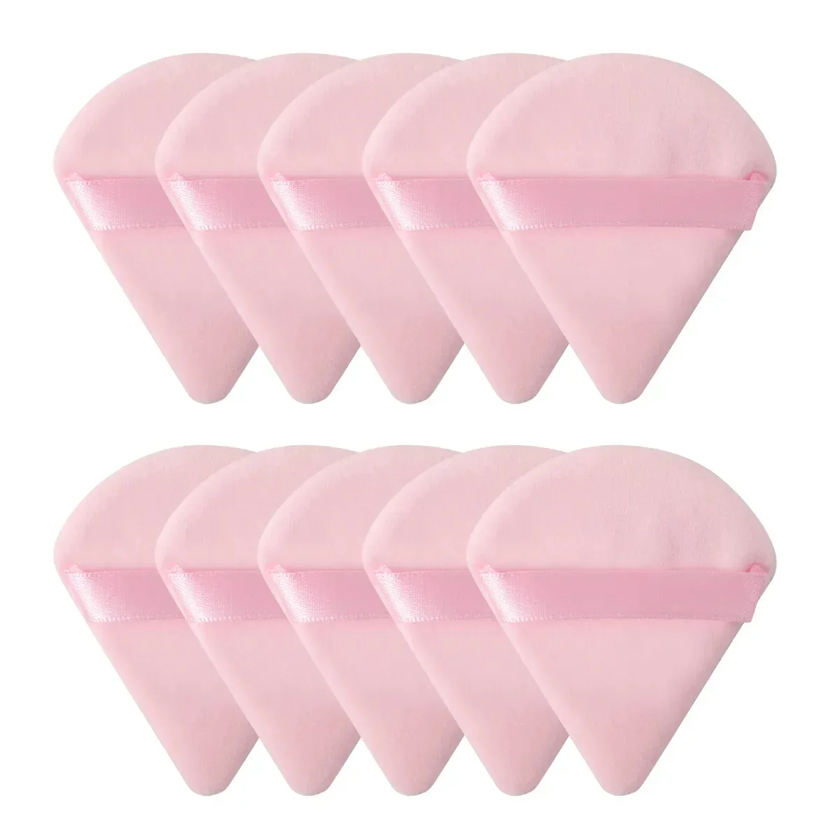 1/2/10/20Pcs Triangle Velvet Powder Puff Pizza Flours Mini Face Makeup Sponge Cosmetics Washable Lightweight Makeup Tool