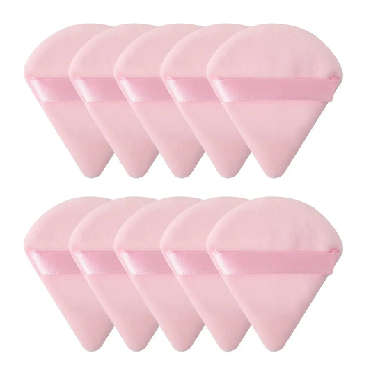 1/2/10/20Pcs Triangle Velvet Powder Puff Pizza Flours Mini Face Makeup Sponge Cosmetics Washable Lightweight Makeup Tool