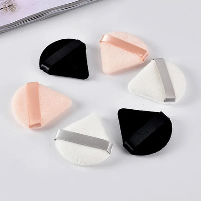 1/2/10/20Pcs Triangle Velvet Powder Puff Pizza Flours Mini Face Makeup Sponge Cosmetics Washable Lightweight Makeup Tool