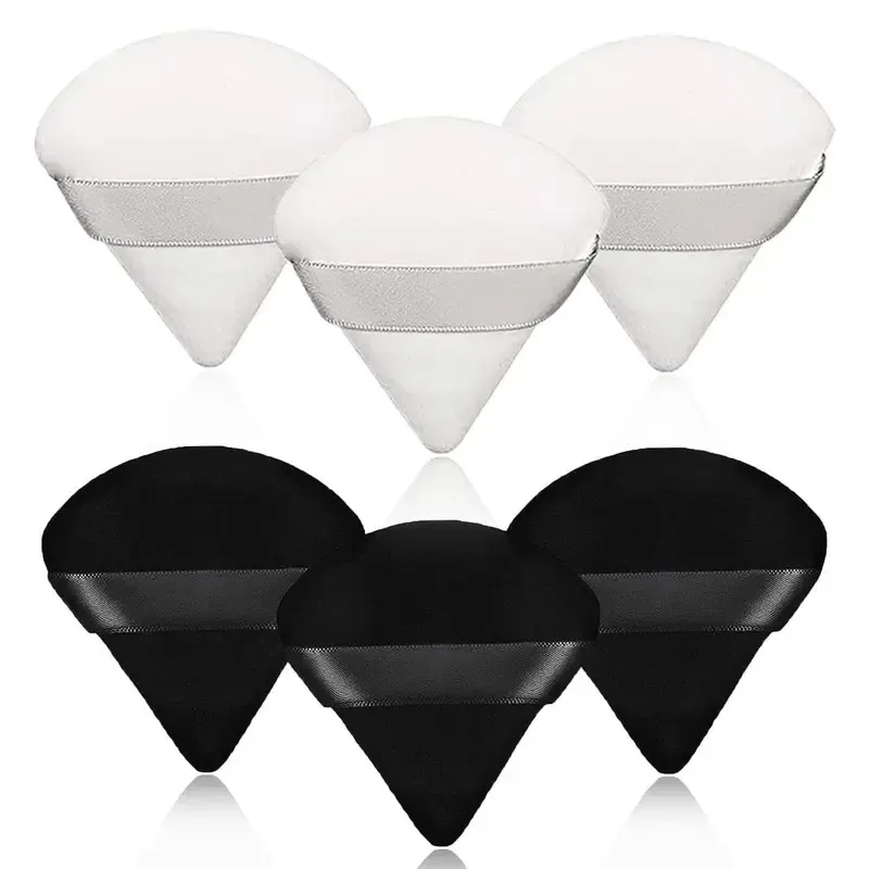 1/2/10/20Pcs Triangle Velvet Powder Puff Pizza Flours Mini Face Makeup Sponge Cosmetics Washable Lightweight Makeup Tool