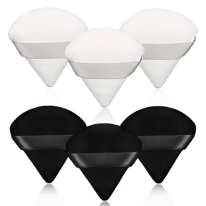 1/2/10/20Pcs Triangle Velvet Powder Puff Pizza Flours Mini Face Makeup Sponge Cosmetics Washable Lightweight Makeup Tool