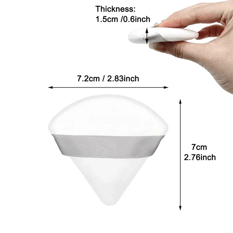 1/2/10/20Pcs Triangle Velvet Powder Puff Pizza Flours Mini Face Makeup Sponge Cosmetics Washable Lightweight Makeup Tool