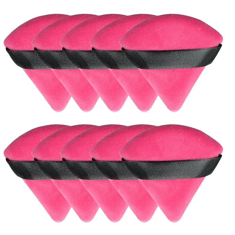1/2/10/20Pcs Triangle Velvet Powder Puff Pizza Flours Mini Face Makeup Sponge Cosmetics Washable Lightweight Makeup Tool