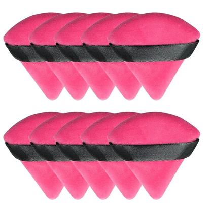 1/2/10/20Pcs Triangle Velvet Powder Puff Pizza Flours Mini Face Makeup Sponge Cosmetics Washable Lightweight Makeup Tool