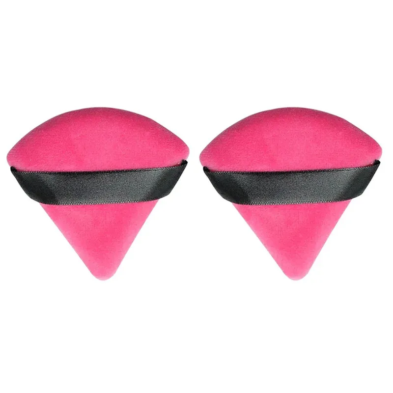 1/2/10/20Pcs Triangle Velvet Powder Puff Pizza Flours Mini Face Makeup Sponge Cosmetics Washable Lightweight Makeup Tool