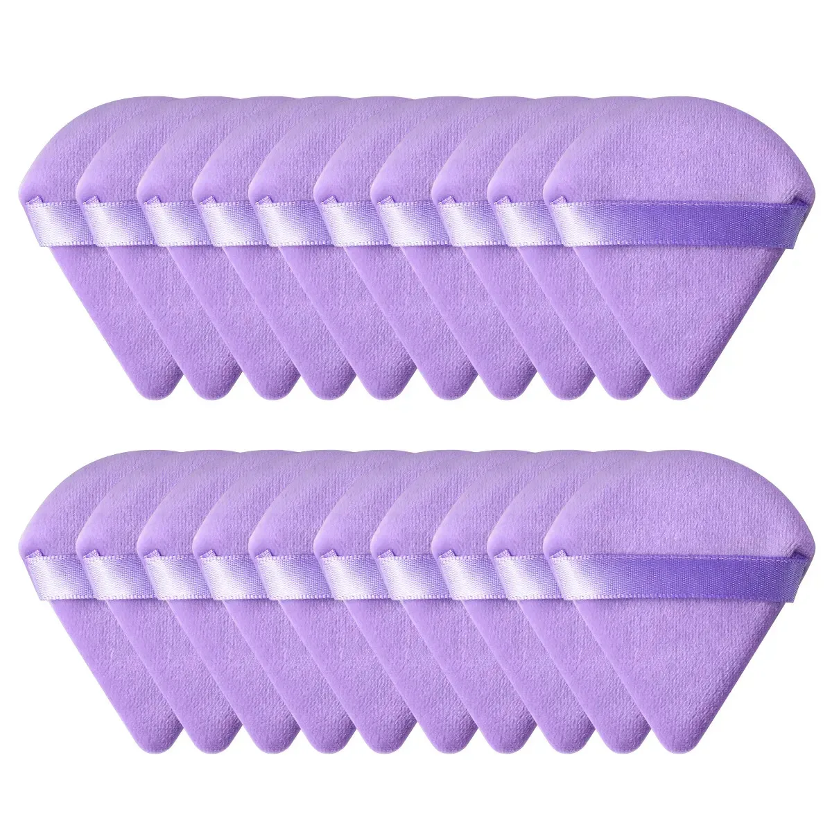1/2/10/20Pcs Triangle Velvet Powder Puff Pizza Flours Mini Face Makeup Sponge Cosmetics Washable Lightweight Makeup Tool