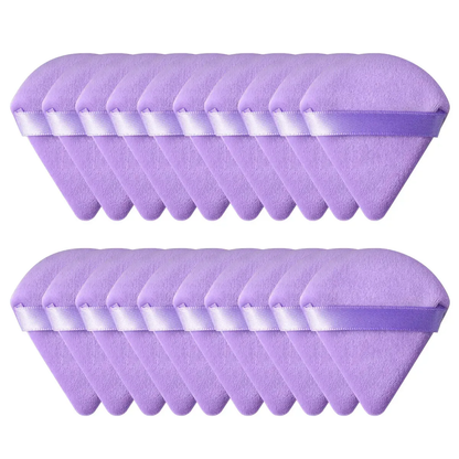 1/2/10/20Pcs Triangle Velvet Powder Puff Pizza Flours Mini Face Makeup Sponge Cosmetics Washable Lightweight Makeup Tool