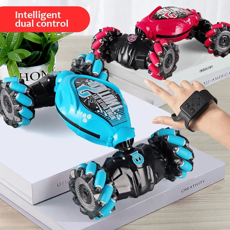 4WD RC Drift Car with Music Led Lights 2.4G Gesture Radio Remote Control Spray Stunt Car 360° Rotating Climbing Car Toys Gifts