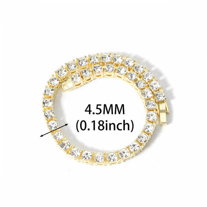 Classical 4MM Tennis Chain Iced Out Bracelet Necklace Men Fashion Hip Hop Jewelry Women 8/16/18/20/24Inch Choker Punk Party Gift
