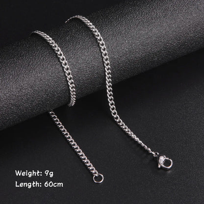Fashion 60Cm Long Box Chain Necklace Men Stainless Steel Black Gold Color Link Chains Basic Punk Jewelry Wholesale