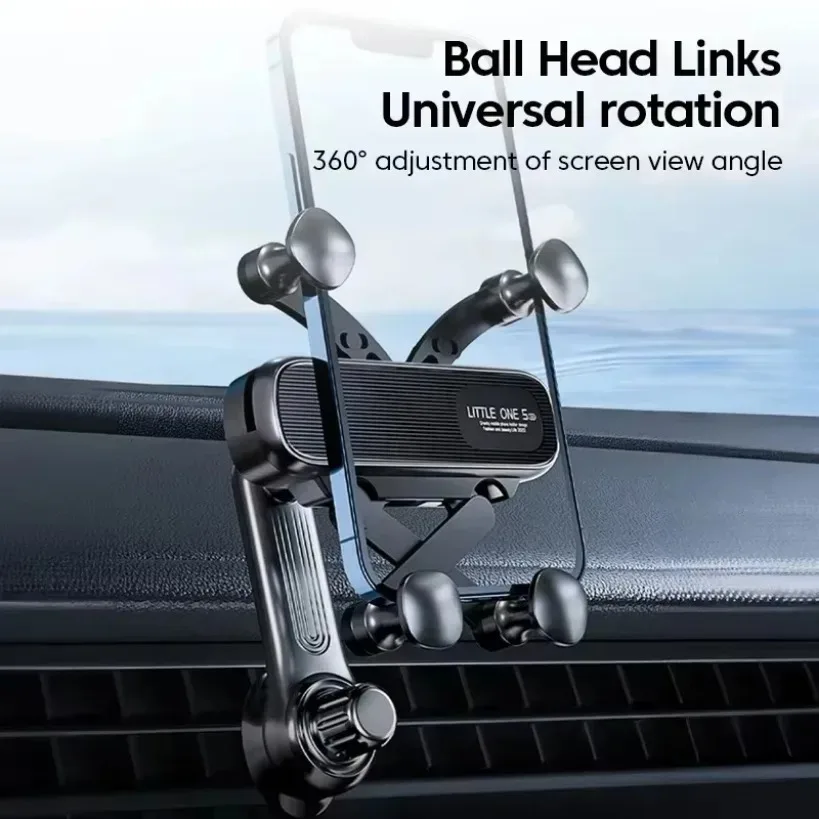 360 Rotation Gravity Car Phone Holder Air Vent Clip Navigation GPS Stand Telescopic Air Outlet Support for 4.7-7 Inch Cellphone