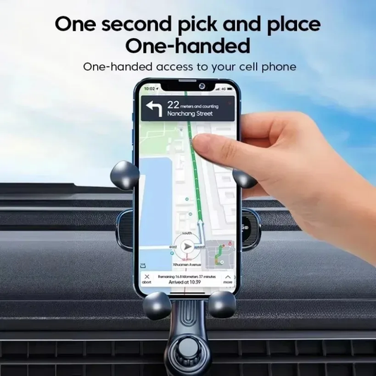 360 Rotation Gravity Car Phone Holder Air Vent Clip Navigation GPS Stand Telescopic Air Outlet Support for 4.7-7 Inch Cellphone