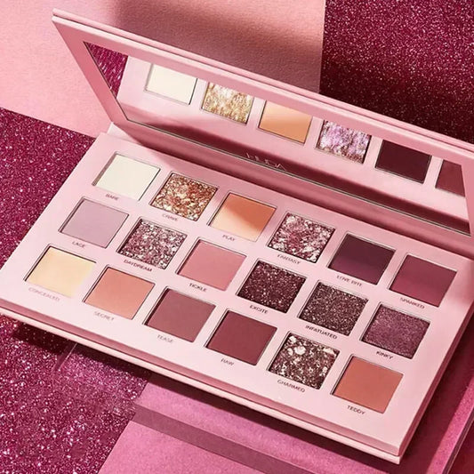 18 Colors Eyeshadow Palette with Makeup Mirror Pearlescent Matte Glitter Shimmer Pigment Nude Longlasting Eye Shadow Wholesale