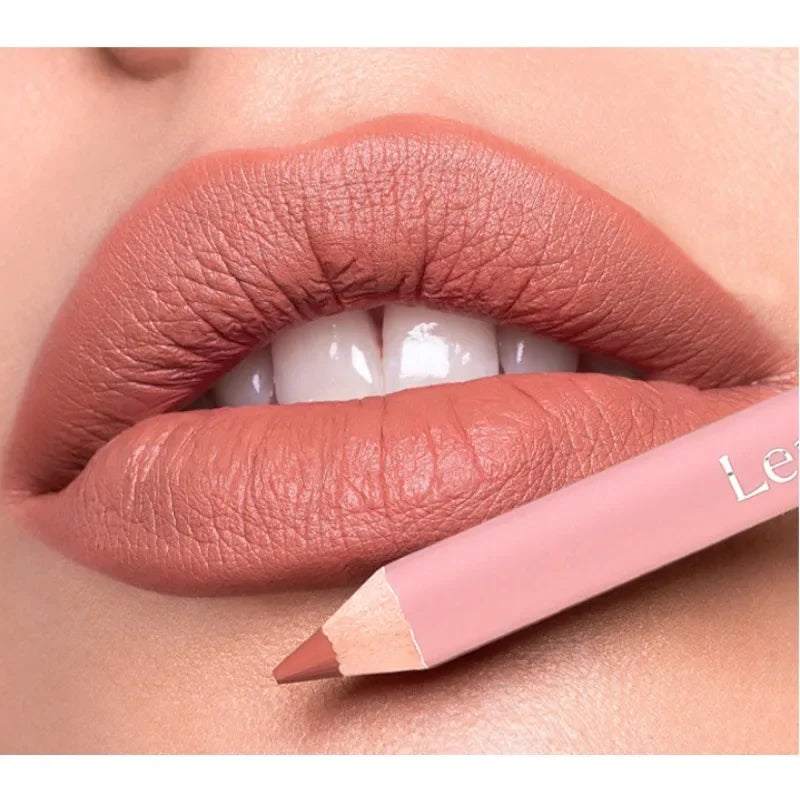 12New Color Matte Lipliner Pencil Waterproof Plumping Stain Lipstick Natural Nude Pink Lip Liner Pro Outline Lips Contour Makeup