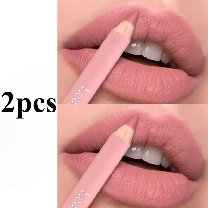 12New Color Matte Lipliner Pencil Waterproof Plumping Stain Lipstick Natural Nude Pink Lip Liner Pro Outline Lips Contour Makeup