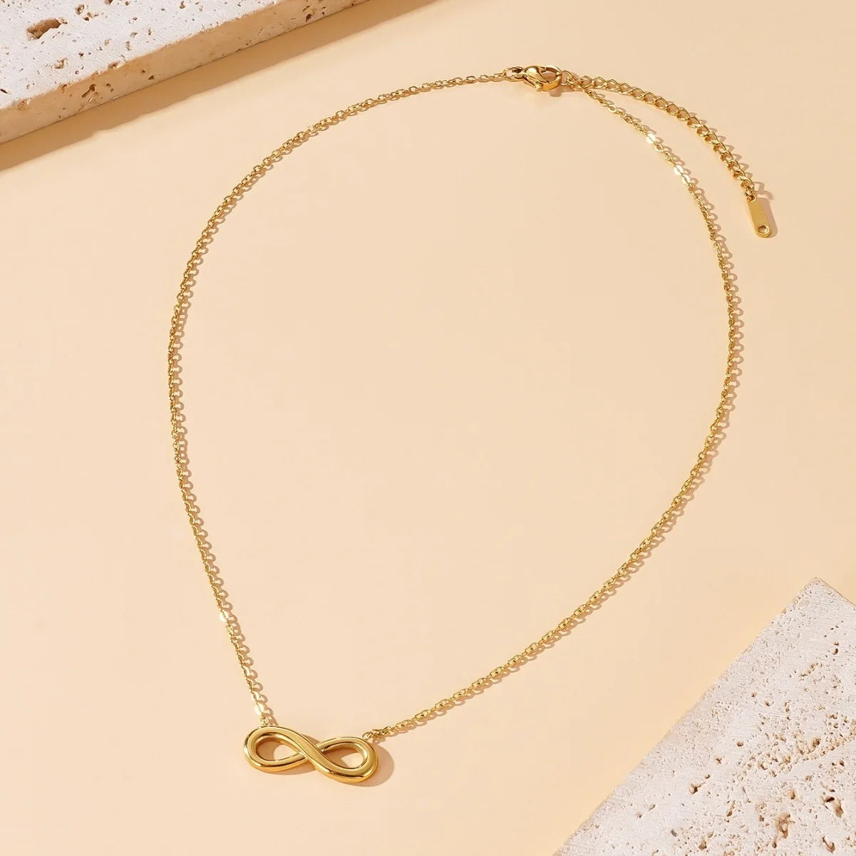18K Gold Color Infinity Love Pendant Charm Necklaces for Women Stainless Steel Collar Choker Fashion Jewelry Accessories Gifts