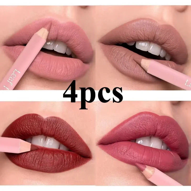 12New Color Matte Lipliner Pencil Waterproof Plumping Stain Lipstick Natural Nude Pink Lip Liner Pro Outline Lips Contour Makeup