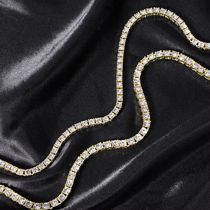 Classical 4MM Tennis Chain Iced Out Bracelet Necklace Men Fashion Hip Hop Jewelry Women 8/16/18/20/24Inch Choker Punk Party Gift