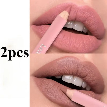 12New Color Matte Lipliner Pencil Waterproof Plumping Stain Lipstick Natural Nude Pink Lip Liner Pro Outline Lips Contour Makeup