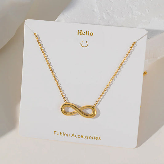 18K Gold Color Infinity Love Pendant Charm Necklaces for Women Stainless Steel Collar Choker Fashion Jewelry Accessories Gifts