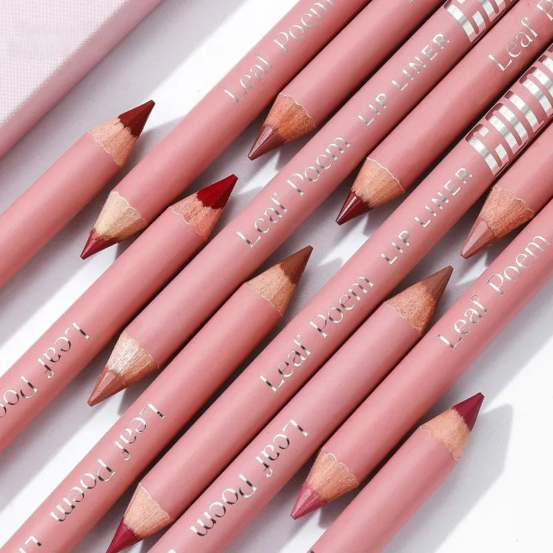 12New Color Matte Lipliner Pencil Waterproof Plumping Stain Lipstick Natural Nude Pink Lip Liner Pro Outline Lips Contour Makeup