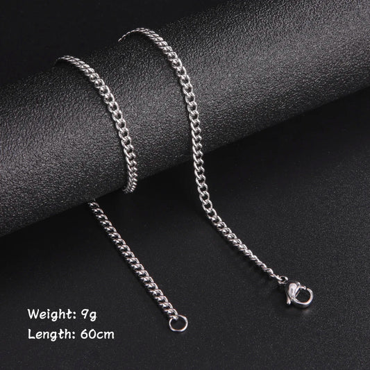 Fashion 60Cm Long Box Chain Necklace Men Stainless Steel Black Gold Color Link Chains Basic Punk Jewelry Wholesale